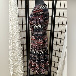 MADISON LEIGH BOHO CHIC Multicolor IKAT STYLE Patterned Dress, SIZE 8